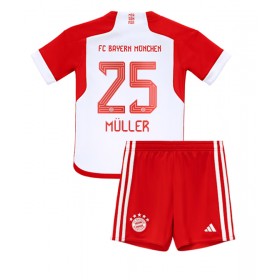Bayern Munich Thomas Muller #25 Hemmakläder Barn 2023-24 Kortärmad (+ Korta byxor)